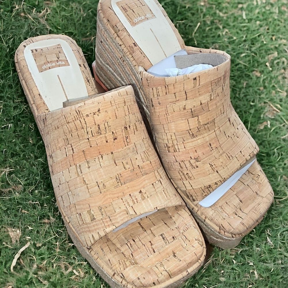 Dolce Vita Elaria Espadrille Natural Cork Wedges Sandales Size 8.5